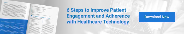 Medbridge brochure and laptop about enhancing patient engagement with digital tech.