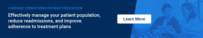 Banner highlighting chronic condition management education by medbridge, with a 'Learn More' button for strategies.