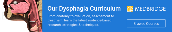 Explore medBridge's Dysphagia Curriculum with anatomy illustrations and a "Browse Courses" button.