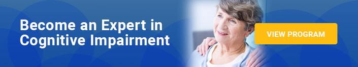 Banner promoting Medbridge's cognitive impairment program for healthcare education with a "View Program" button.