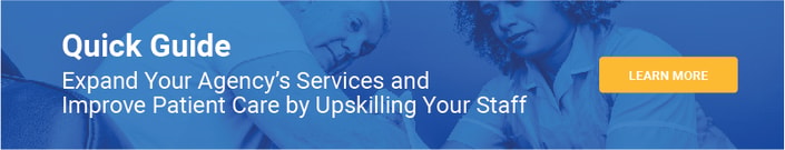 Banner promoting Medbridge healthcare training with two people in a medical setting and a "Learn More" button.