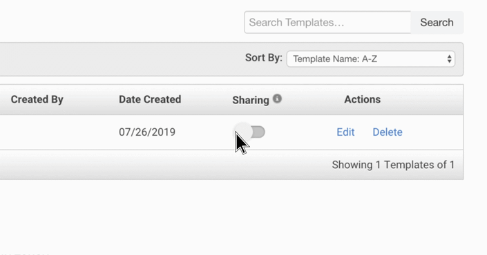 The cursor hovers over the "Sharing" column on medbridge's interface, showing "Edit" and "Delete" options for collaboration.