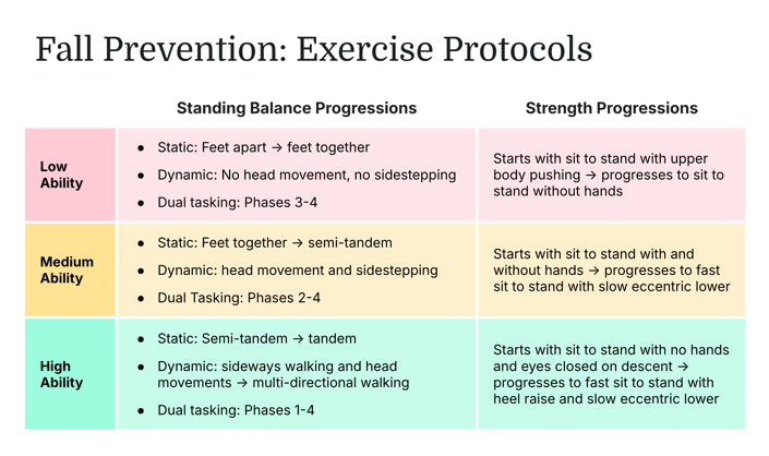 Fall Prevention: Exercise Protocols