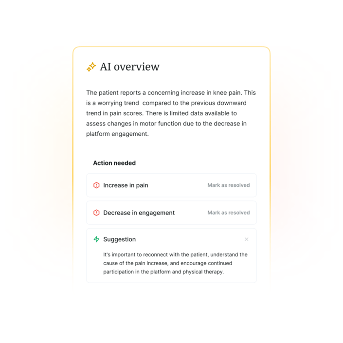 AI report on knee pain trends urges more engagement for improved therapy, suggests understanding and reconnection—medbridge.