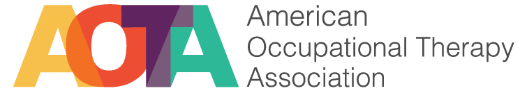 AOTA logo in multicolored letters with "American Occupational Therapy Association" text to the right.